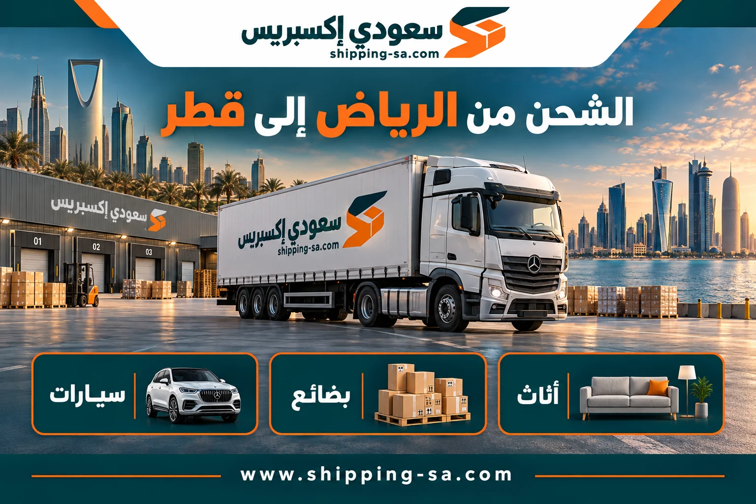 شركة شحن من الرياض إلى قطر 0560533140 | أثاث وسيارات وبضائع