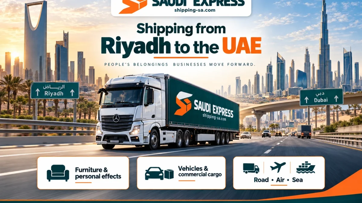 Saudi Express truck connecting Riyadh and the UAE