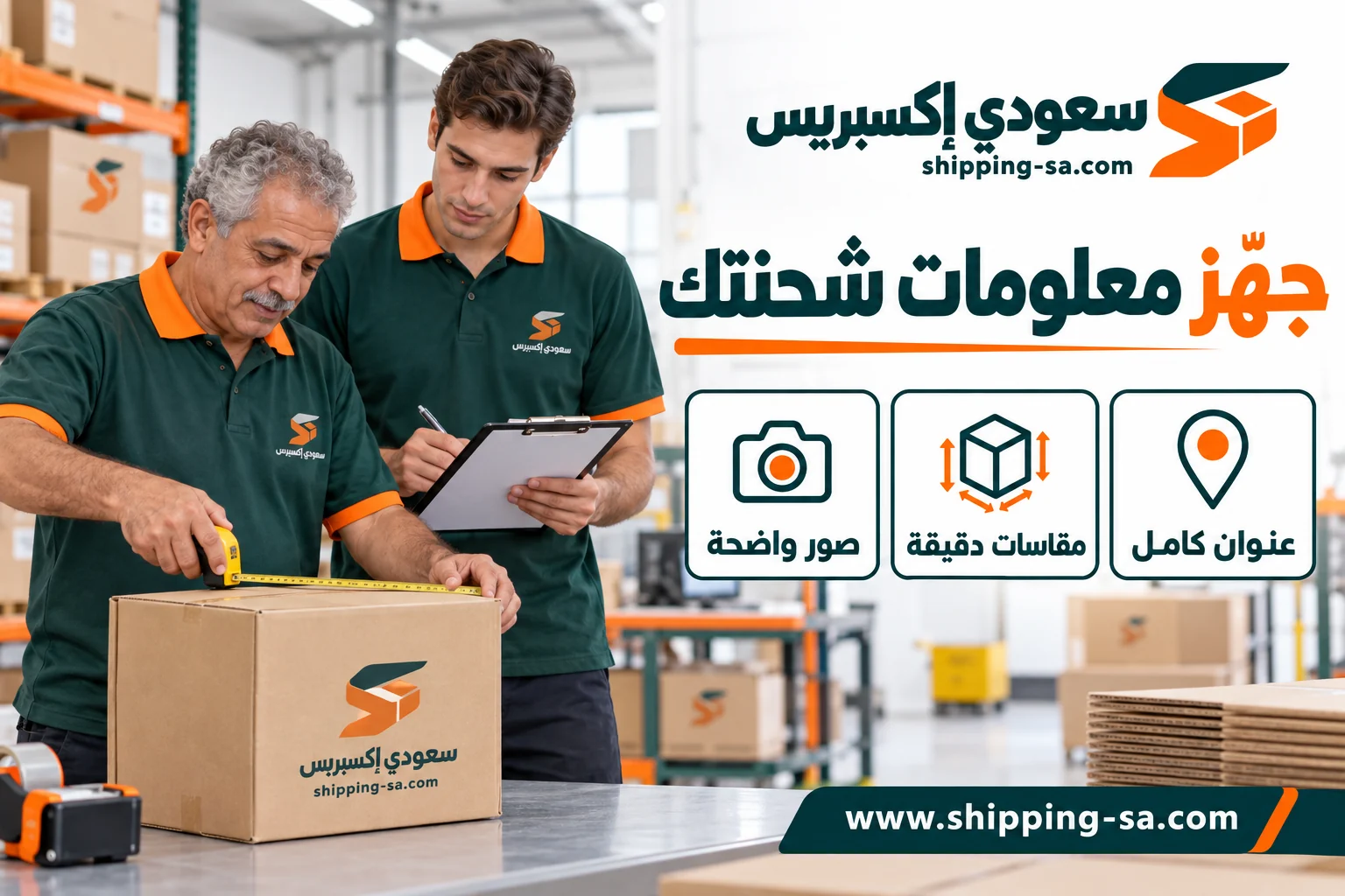 قياس الطرود ومراجعة معلومات الشحنة قبل طلب النقل