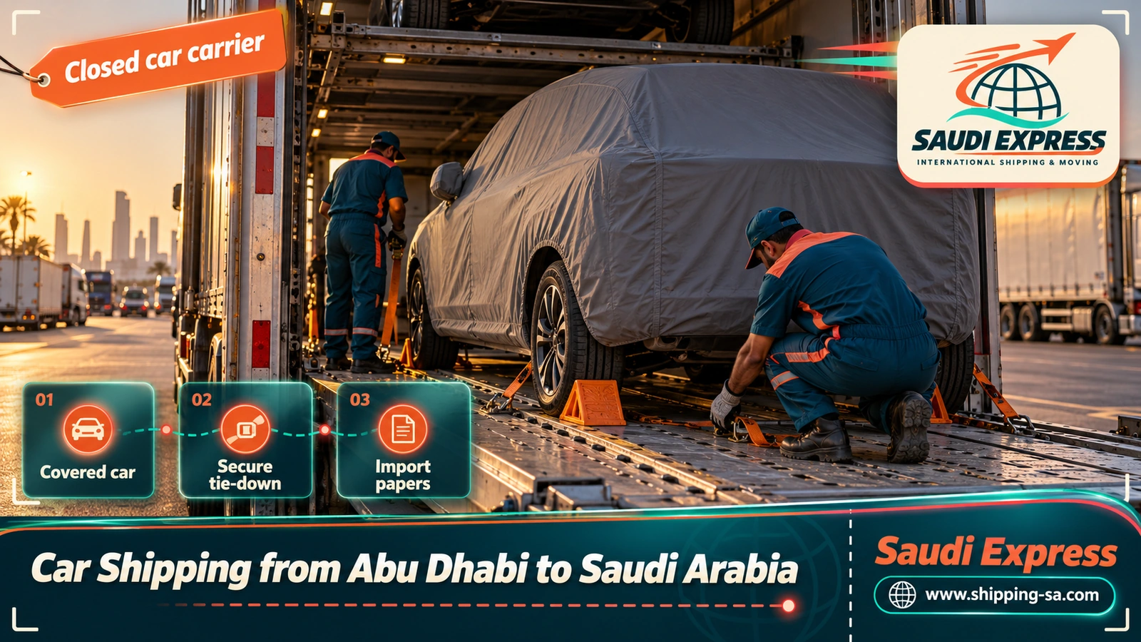 Car Shipping from Abu Dhabi to Saudi Arabia