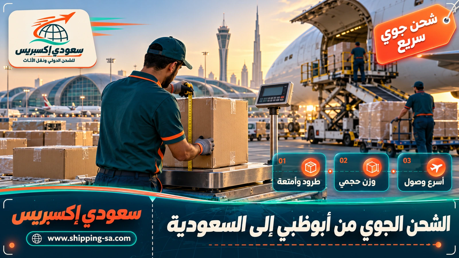 الشحن الجوي من أبوظبي إلى السعودية
