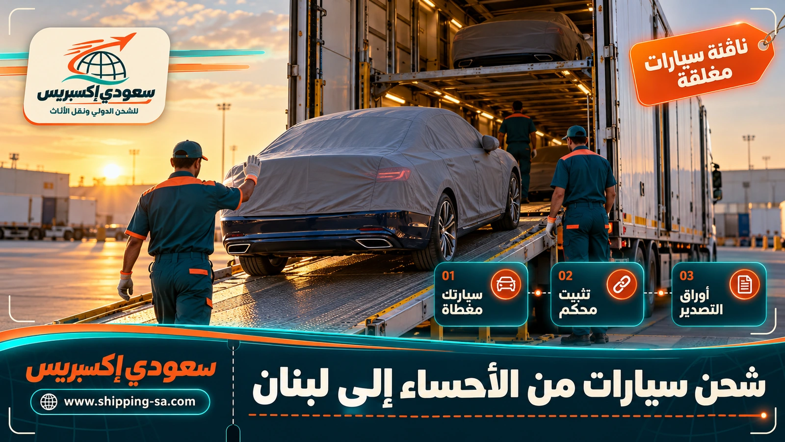 شحن سيارات من الأحساء إلى لبنان