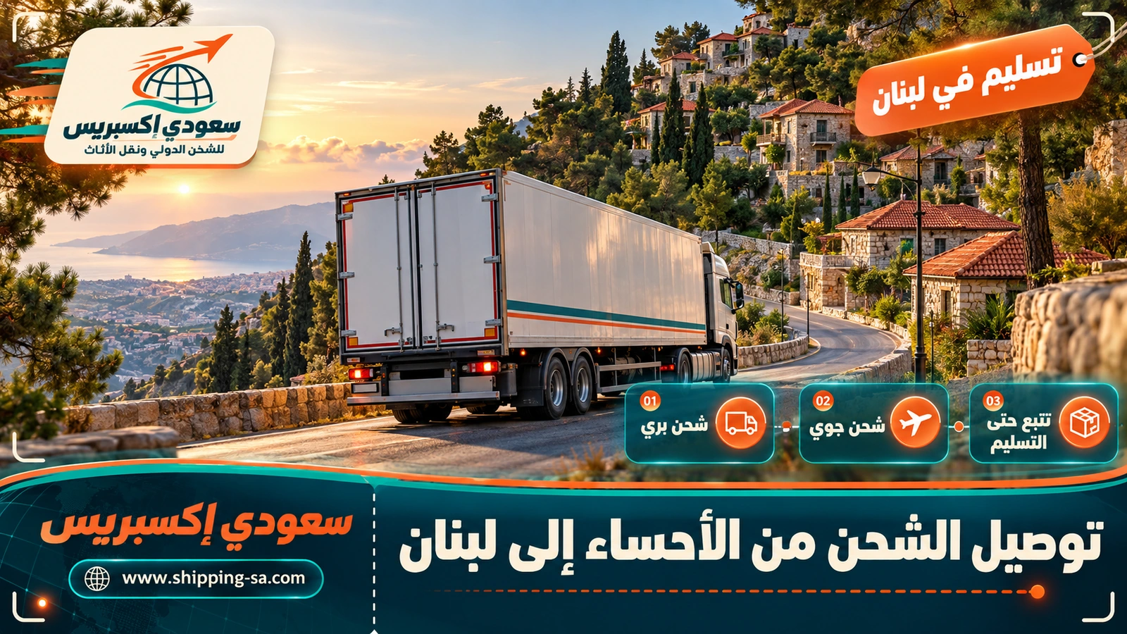 توصيل الشحن من الأحساء إلى لبنان
