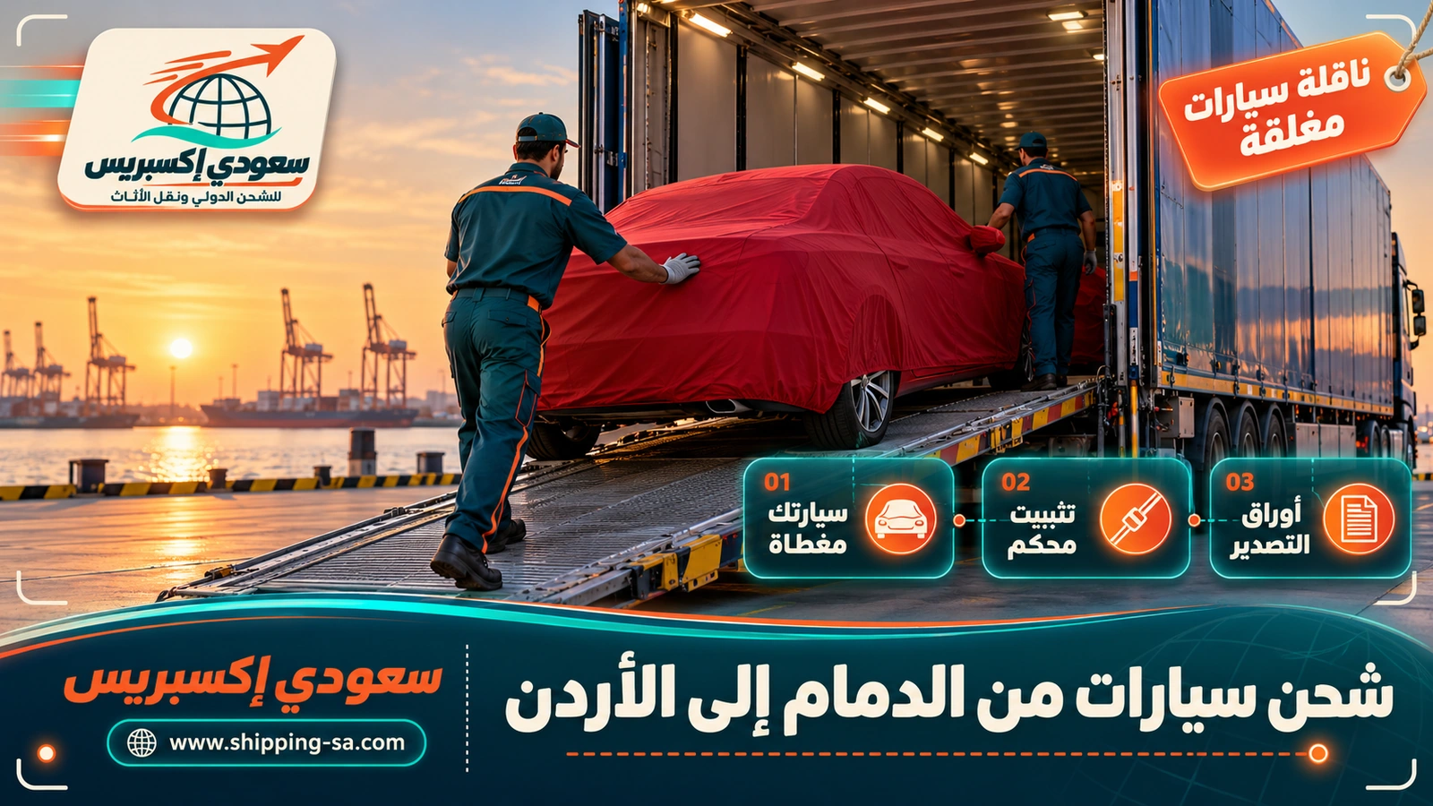 شحن سيارات من الدمام إلى الأردن