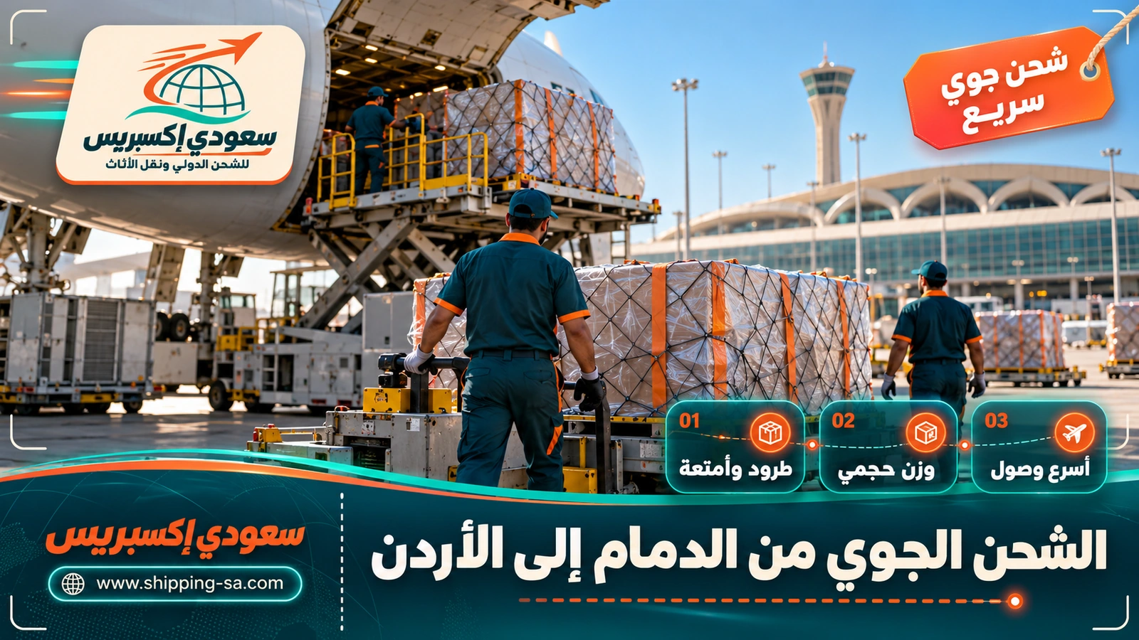 الشحن الجوي من الدمام إلى الأردن