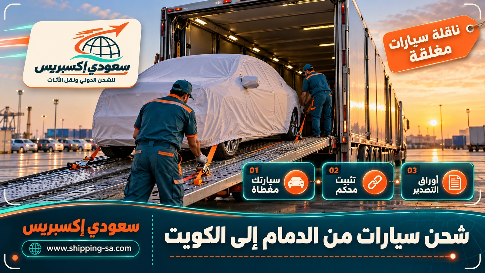 شحن سيارات من الدمام إلى الكويت