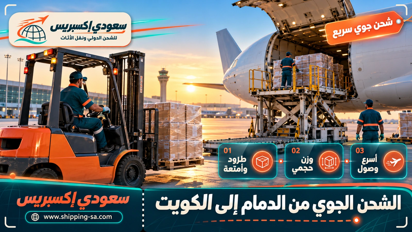 الشحن الجوي من الدمام إلى الكويت