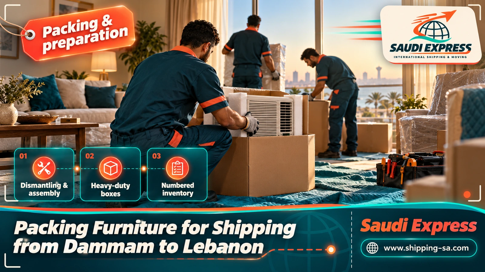 Packing Furniture for Shipping from Dammam to Lebanon