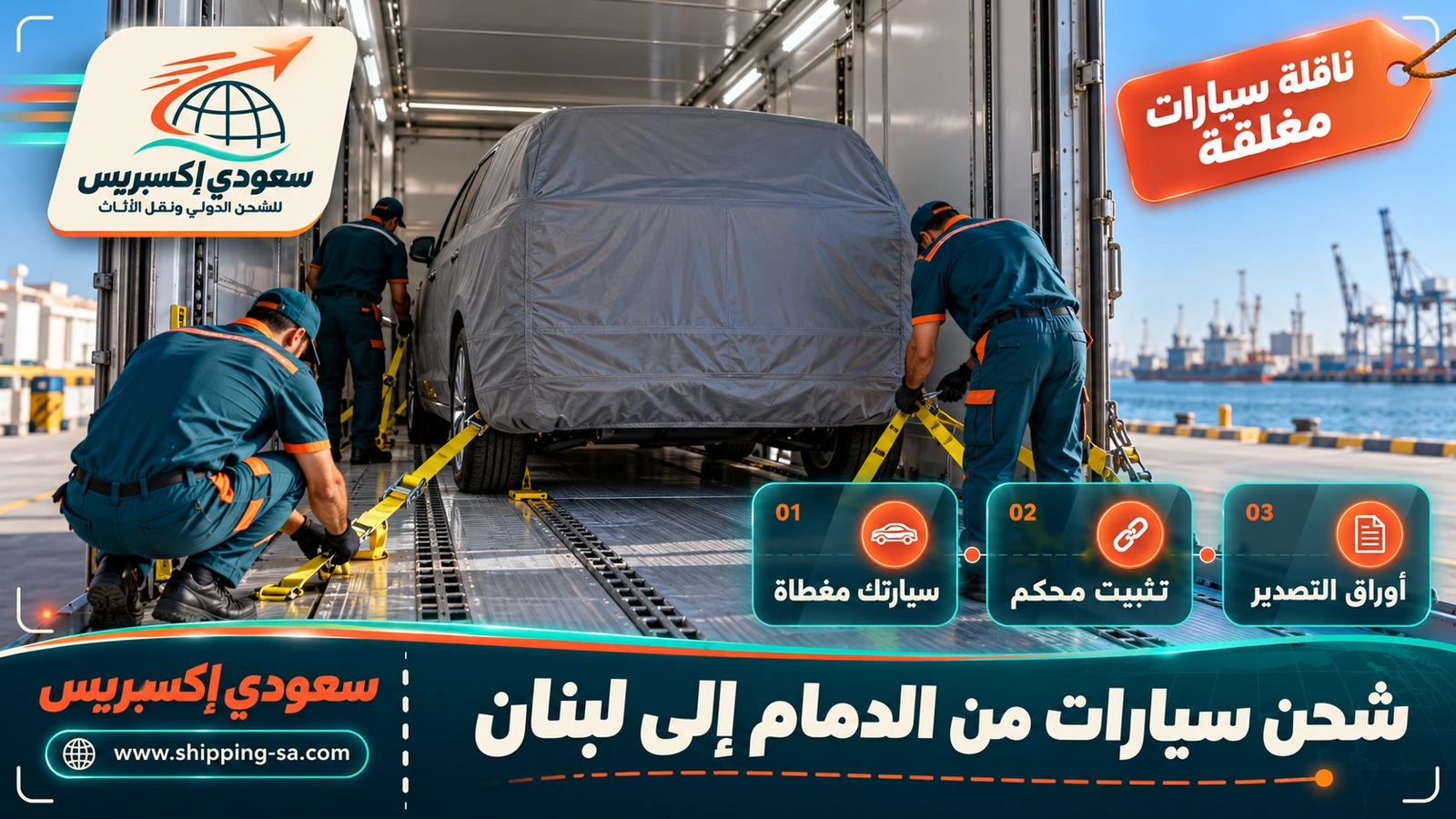 شحن سيارات من الدمام إلى لبنان