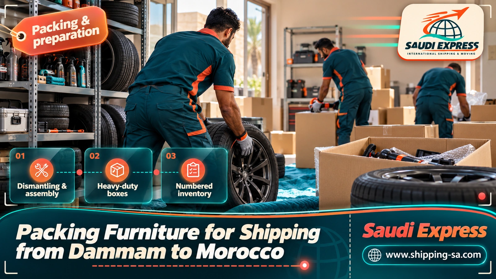 Packing Furniture for Shipping from Dammam to Morocco