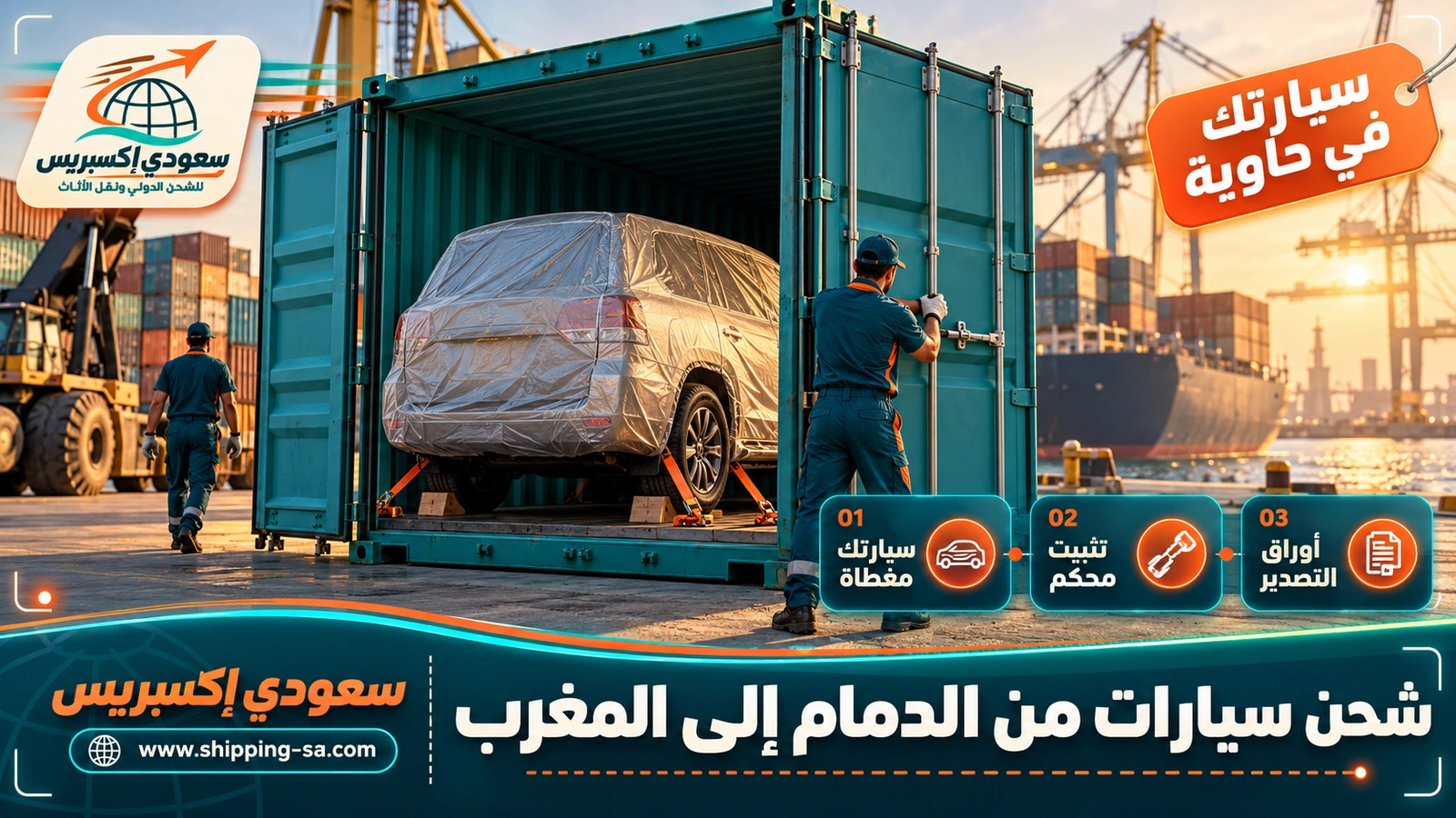 شحن سيارات من الدمام إلى المغرب