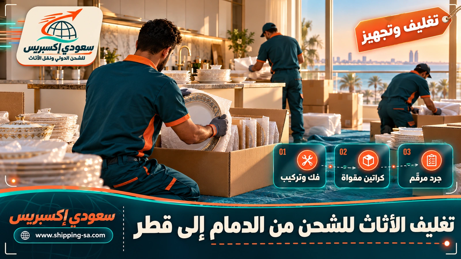 تغليف الأثاث للشحن من الدمام إلى قطر