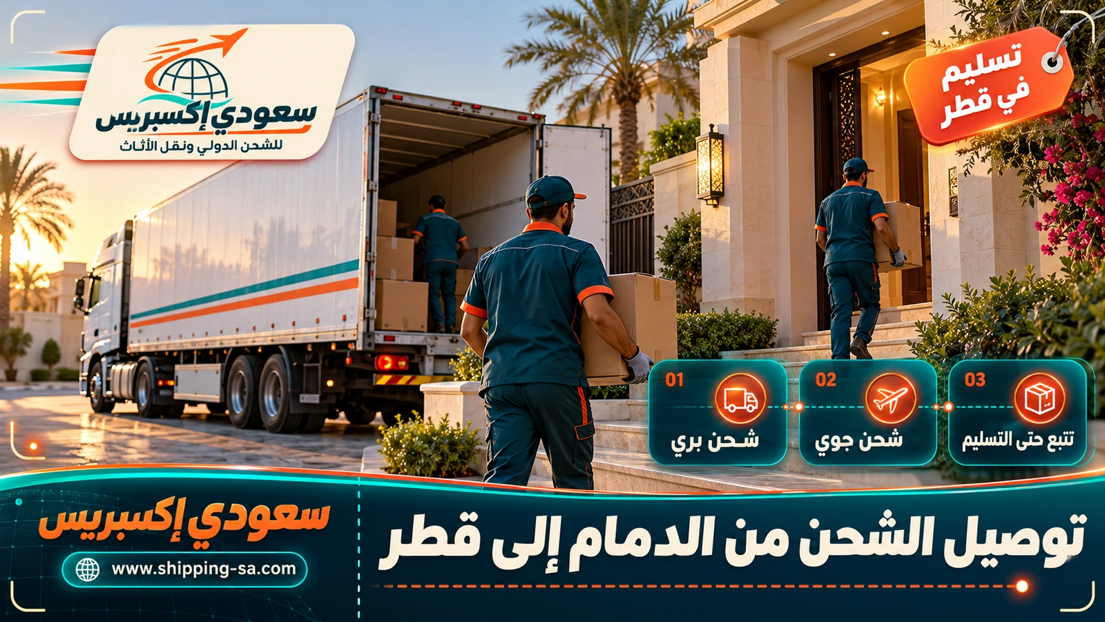 توصيل الشحن من الدمام إلى قطر