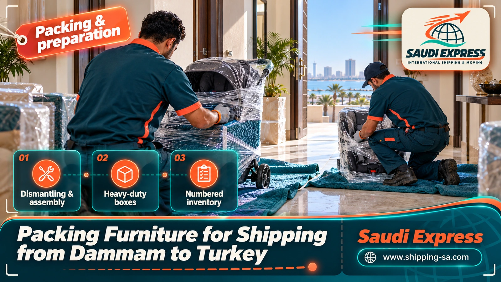 Packing Furniture for Shipping from Dammam to Turkey
