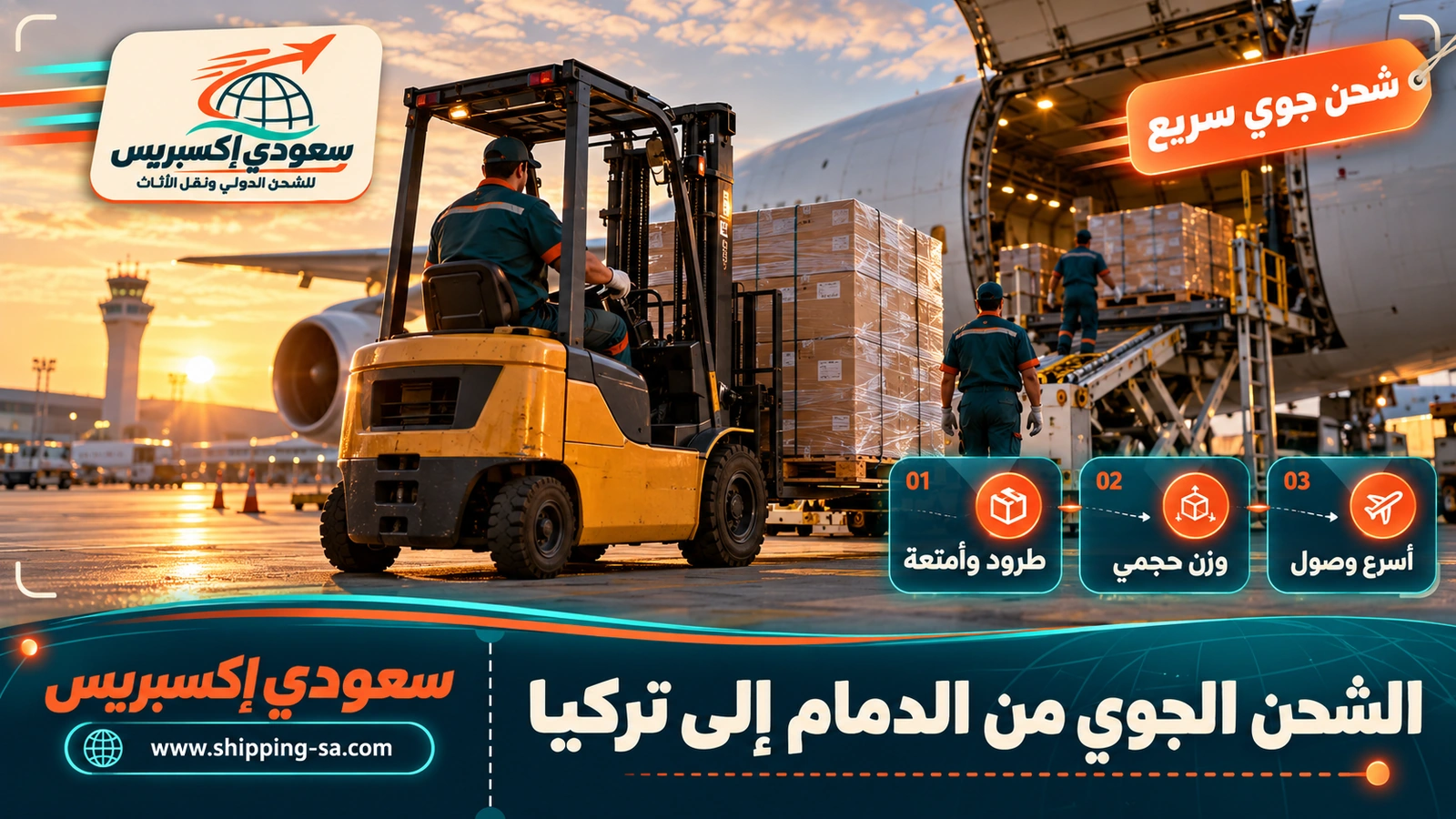 الشحن الجوي من الدمام إلى تركيا