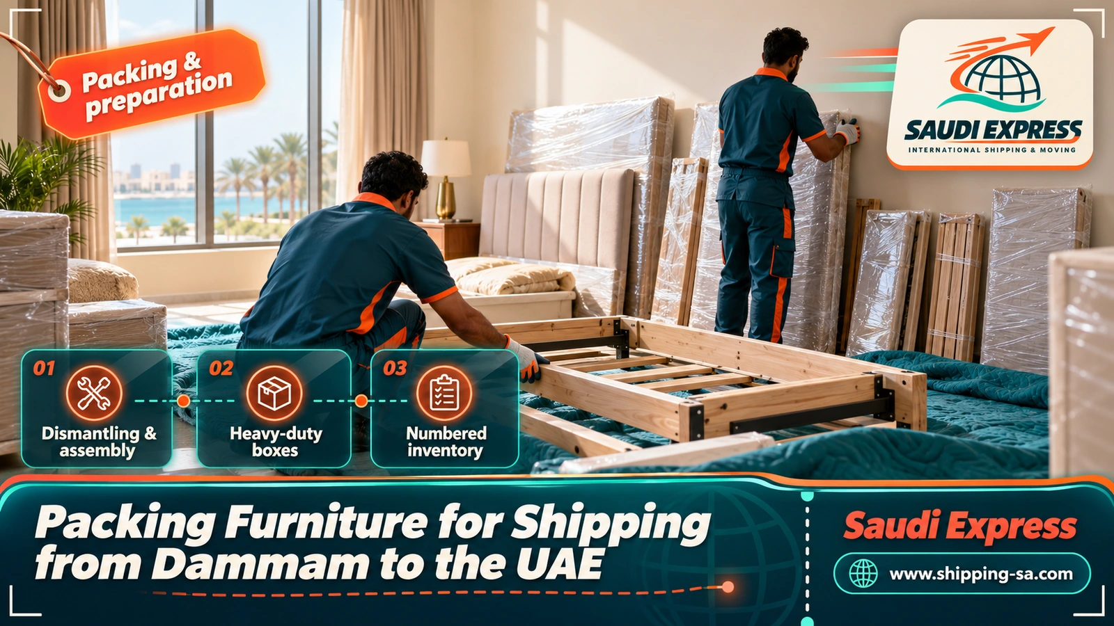 Packing Furniture for Shipping from Dammam to the UAE