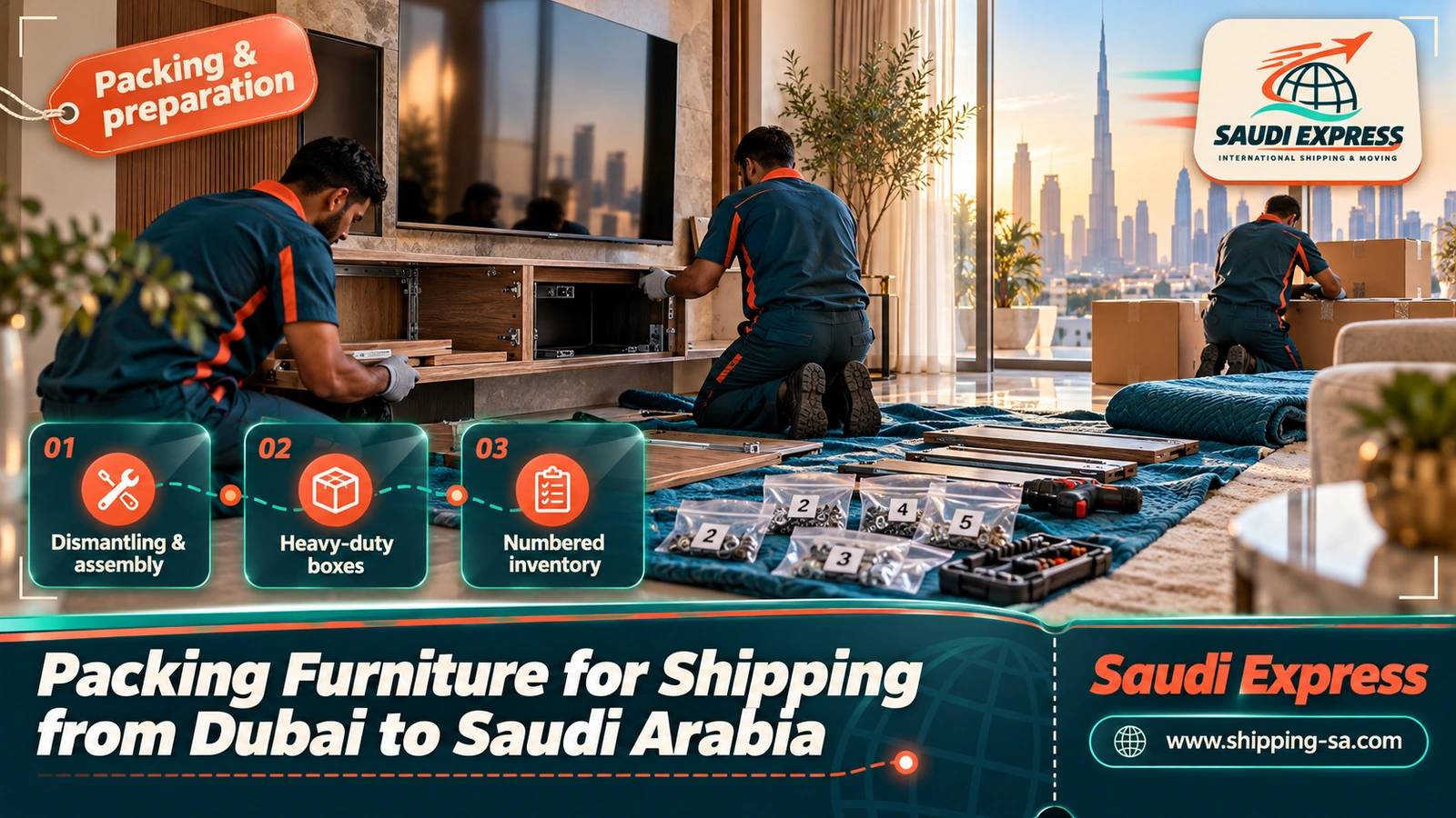 Packing Furniture for Shipping from Dubai to Saudi Arabia