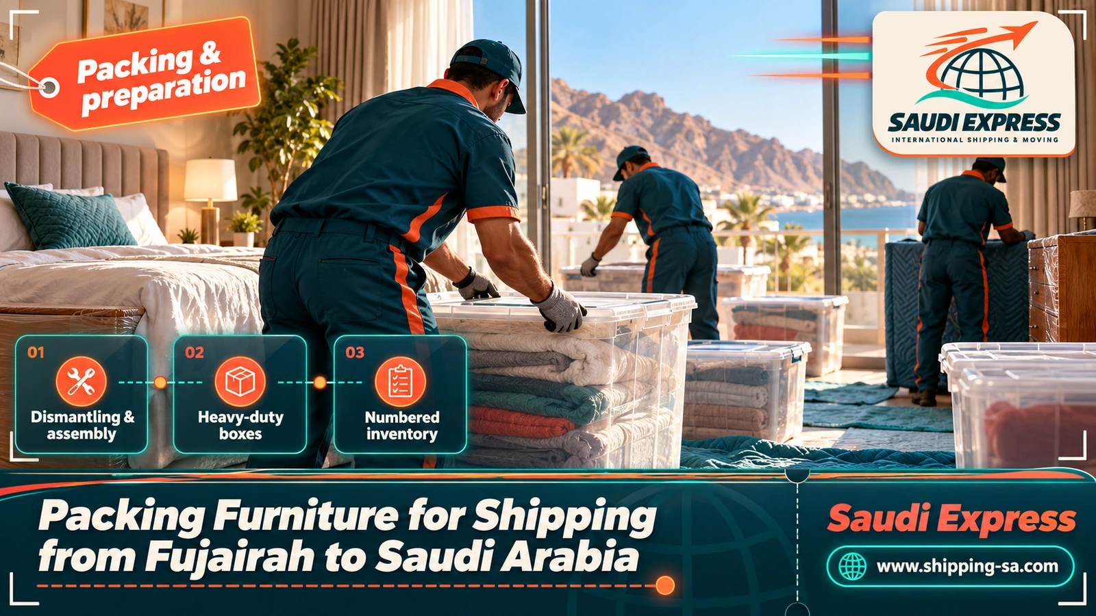 Packing Furniture for Shipping from Fujairah to Saudi Arabia
