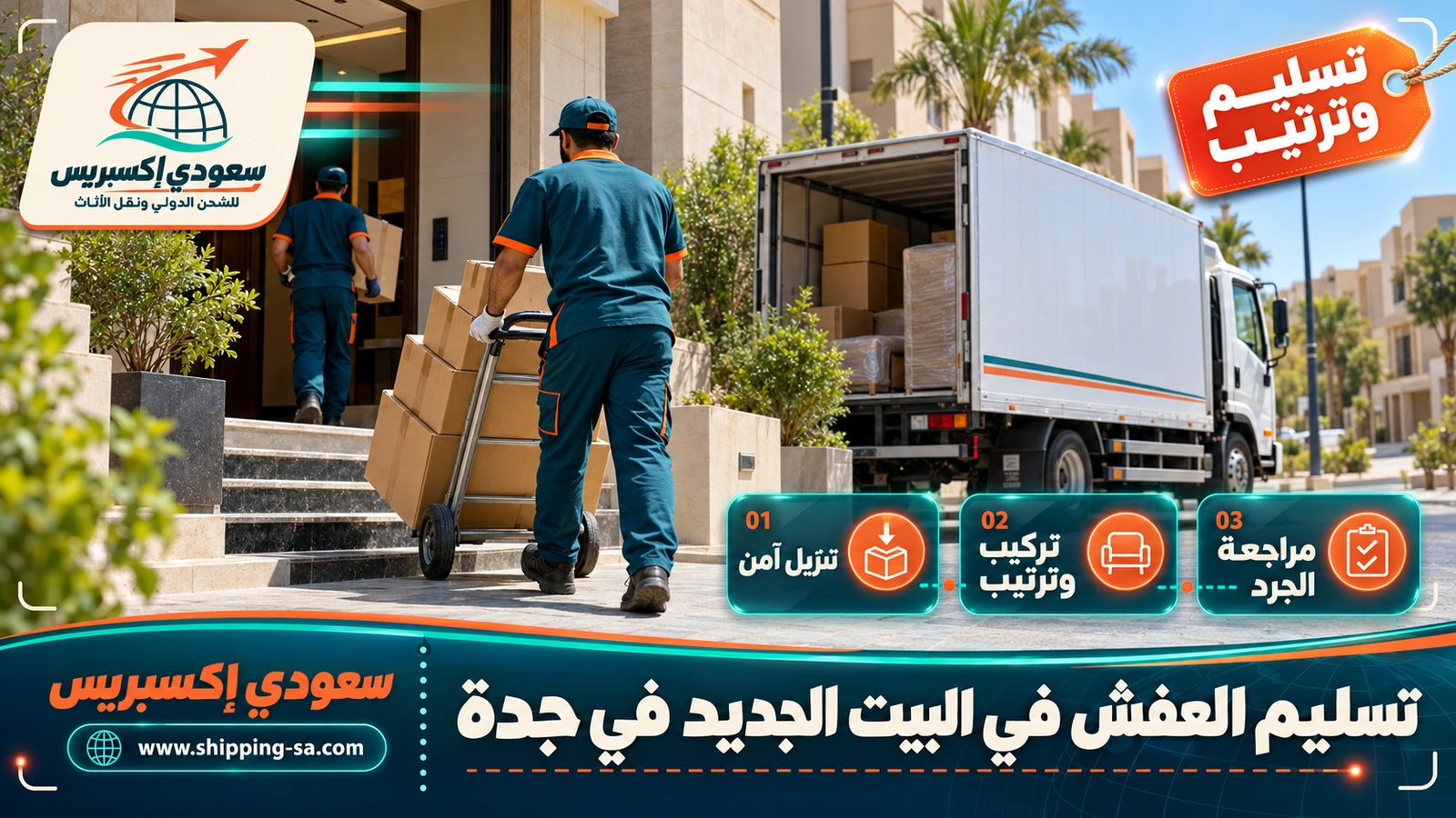 تسليم العفش في البيت الجديد في جدة