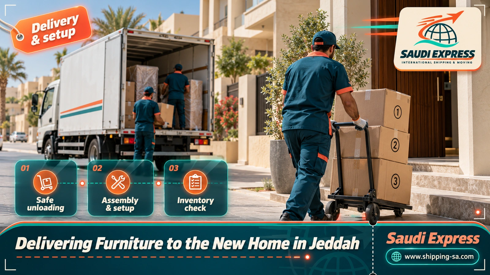 Delivering Furniture to the New Home in Jeddah