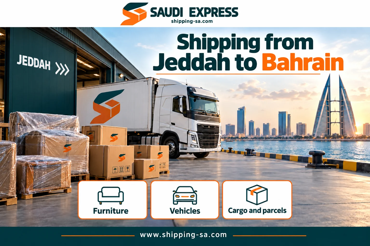 Shipping from Jeddah to Bahrain — furniture, cargo and parcels