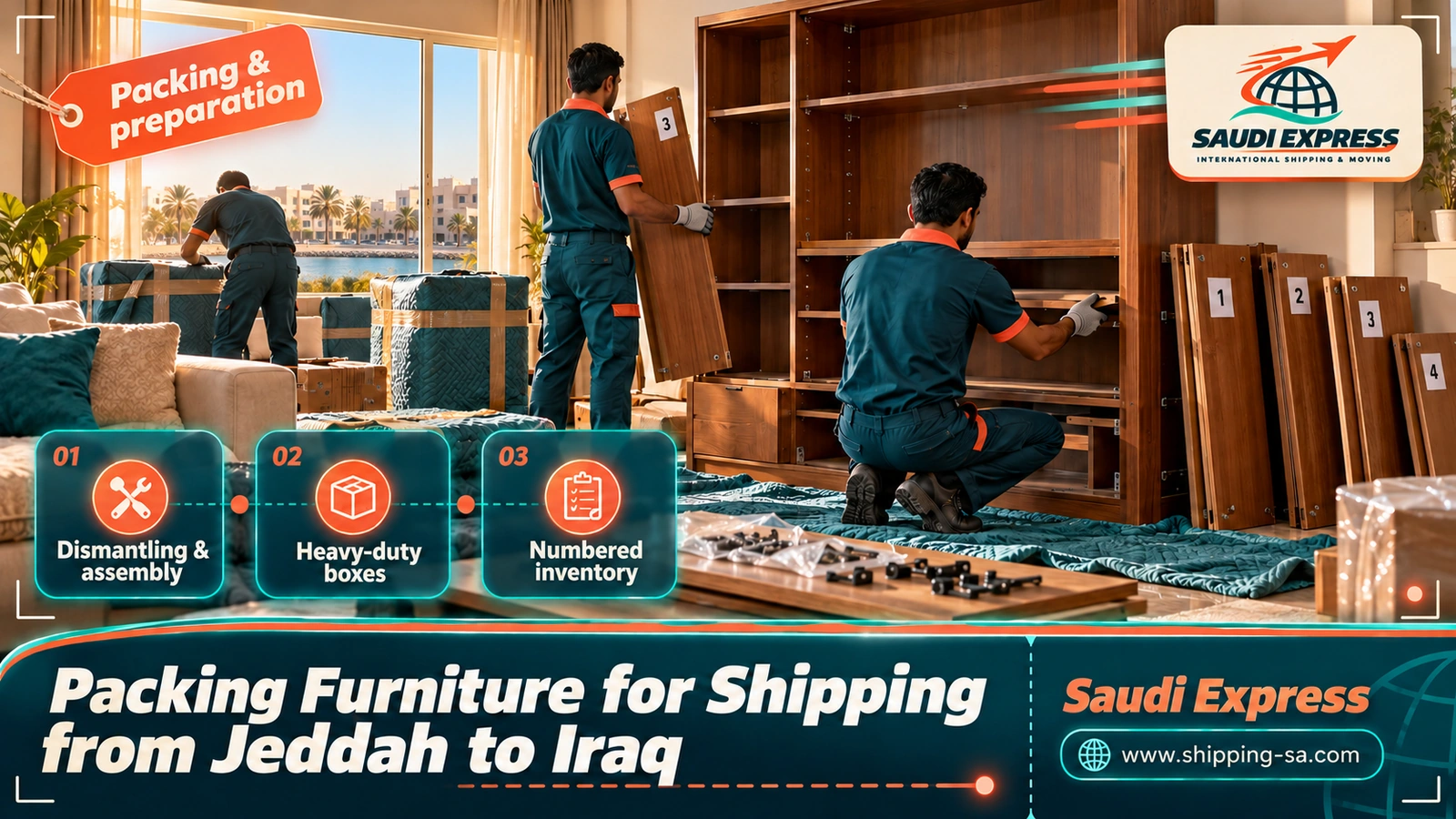 Packing Furniture for Shipping from Jeddah to Iraq