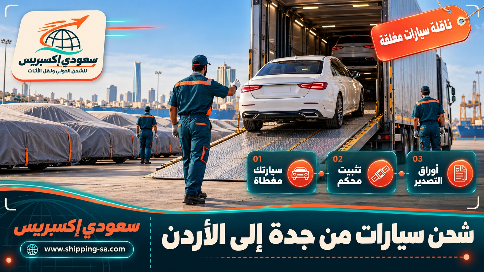 شحن سيارات من جدة إلى الأردن