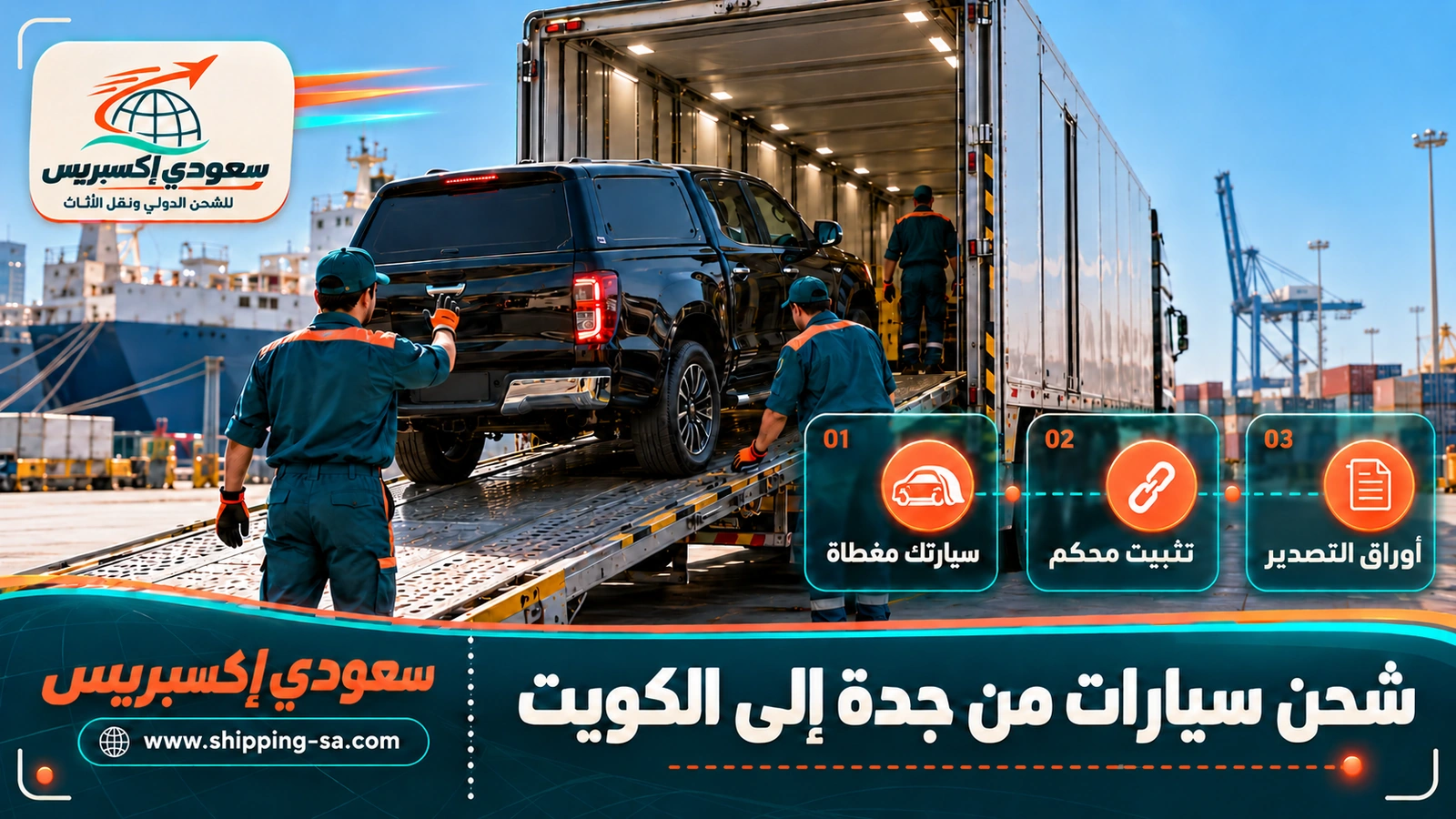شحن سيارات من جدة إلى الكويت