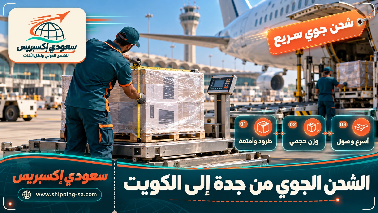 الشحن الجوي من جدة إلى الكويت