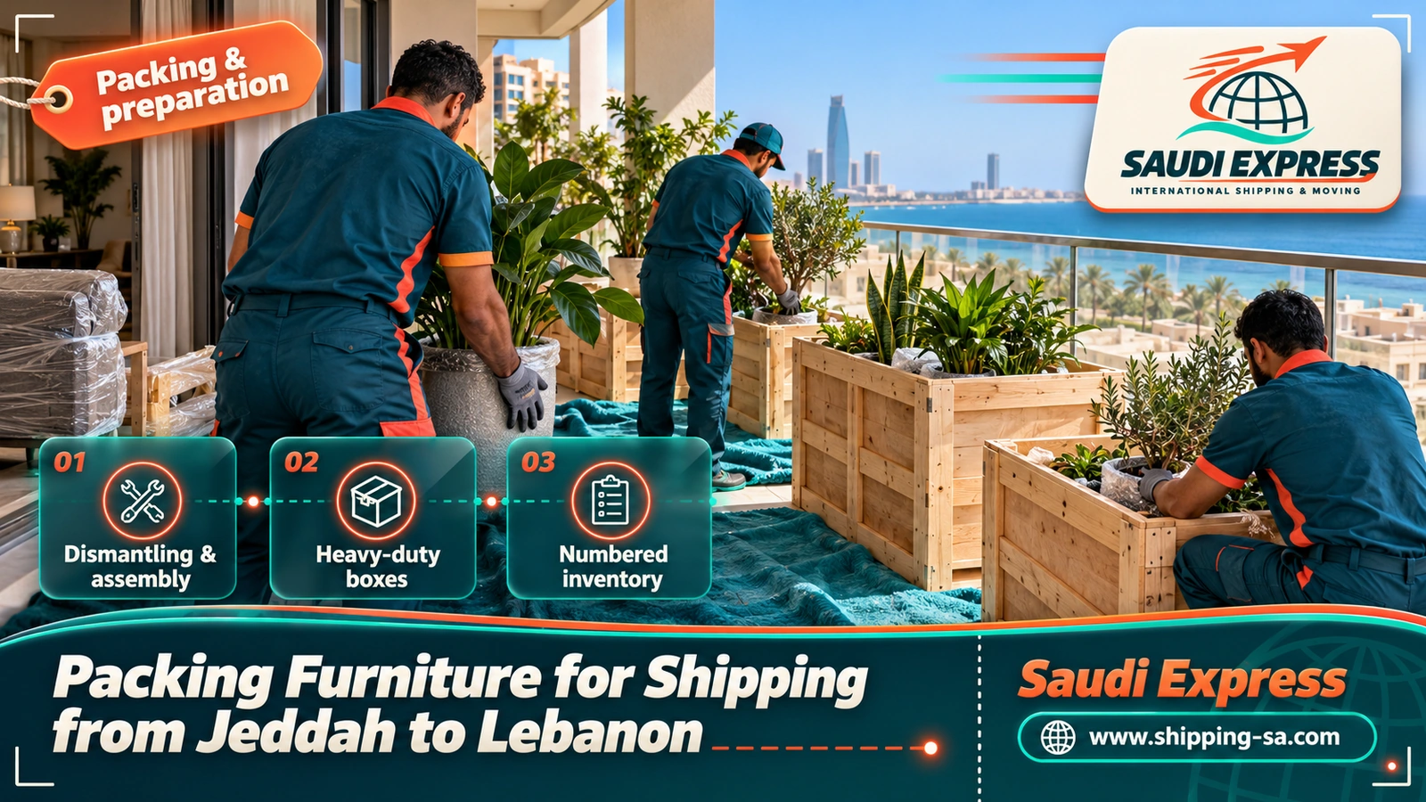 Packing Furniture for Shipping from Jeddah to Lebanon