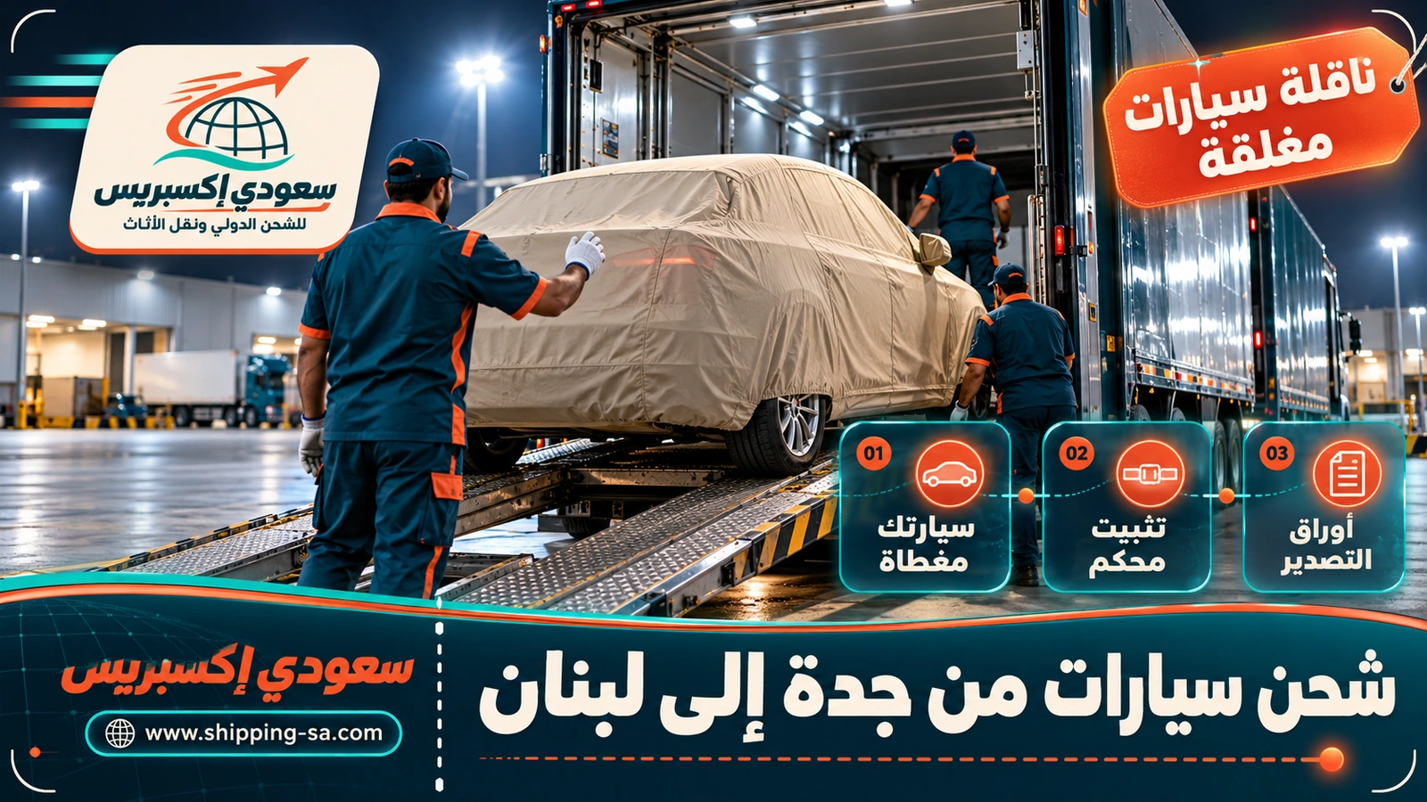 شحن سيارات من جدة إلى لبنان