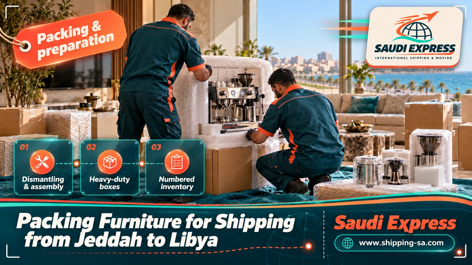Packing Furniture for Shipping from Jeddah to Libya