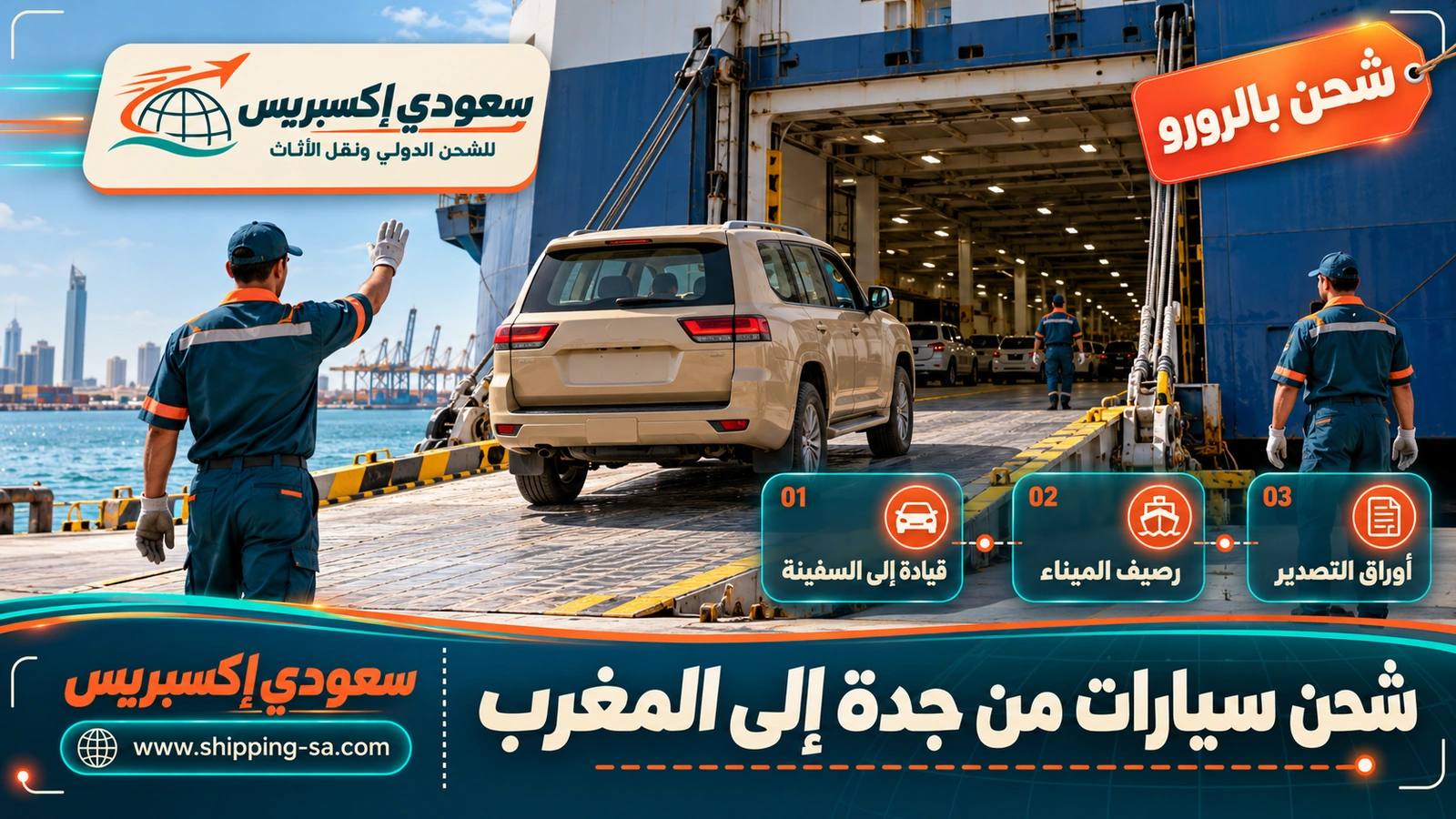 شحن سيارات من جدة إلى المغرب
