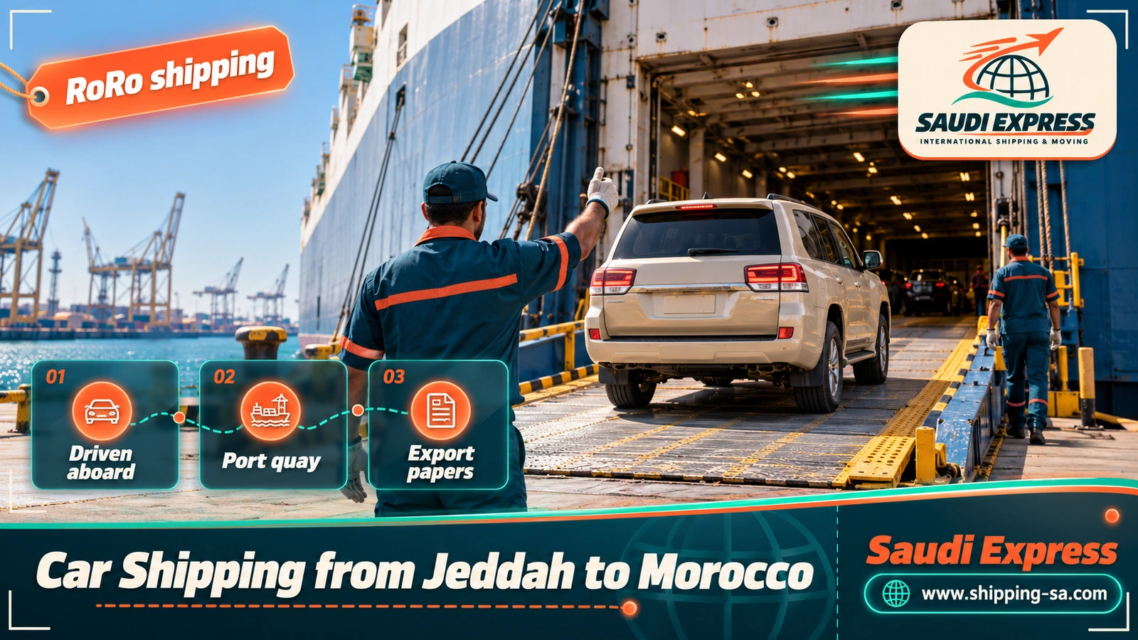 Car Shipping from Jeddah to Morocco