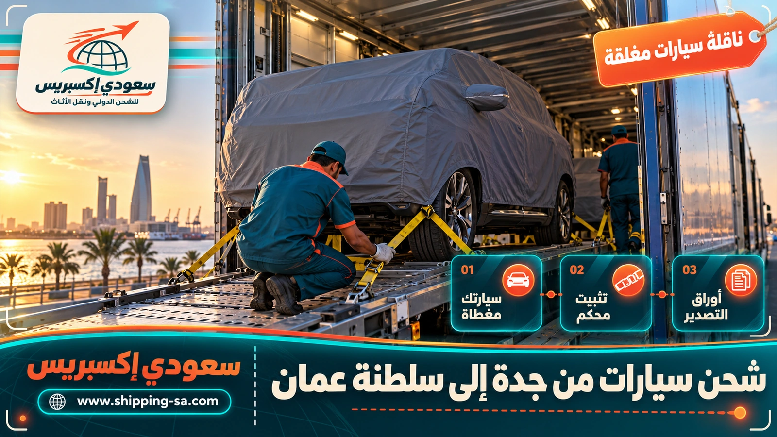 شحن سيارات من جدة إلى سلطنة عمان