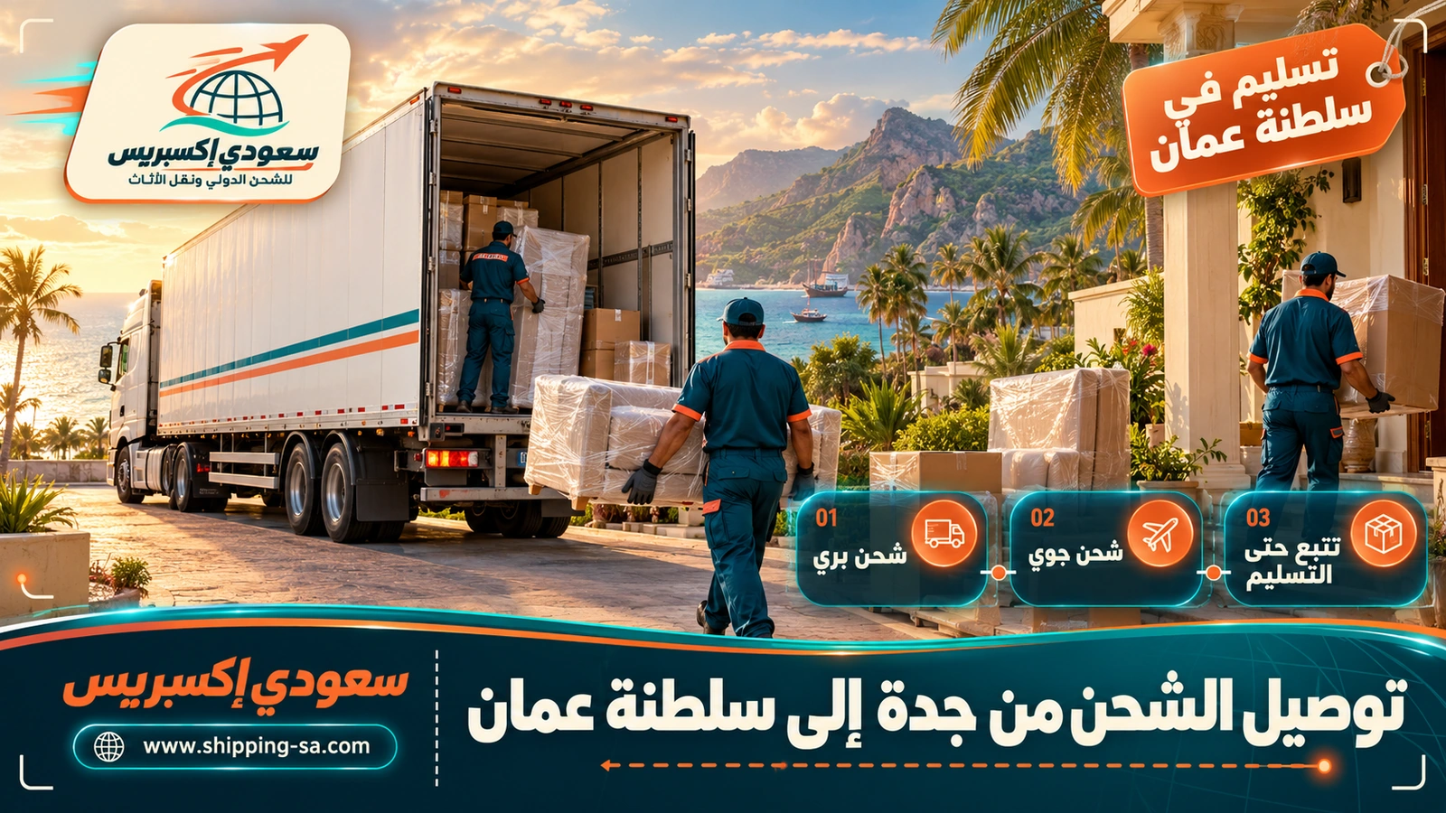 توصيل الشحن من جدة إلى سلطنة عمان