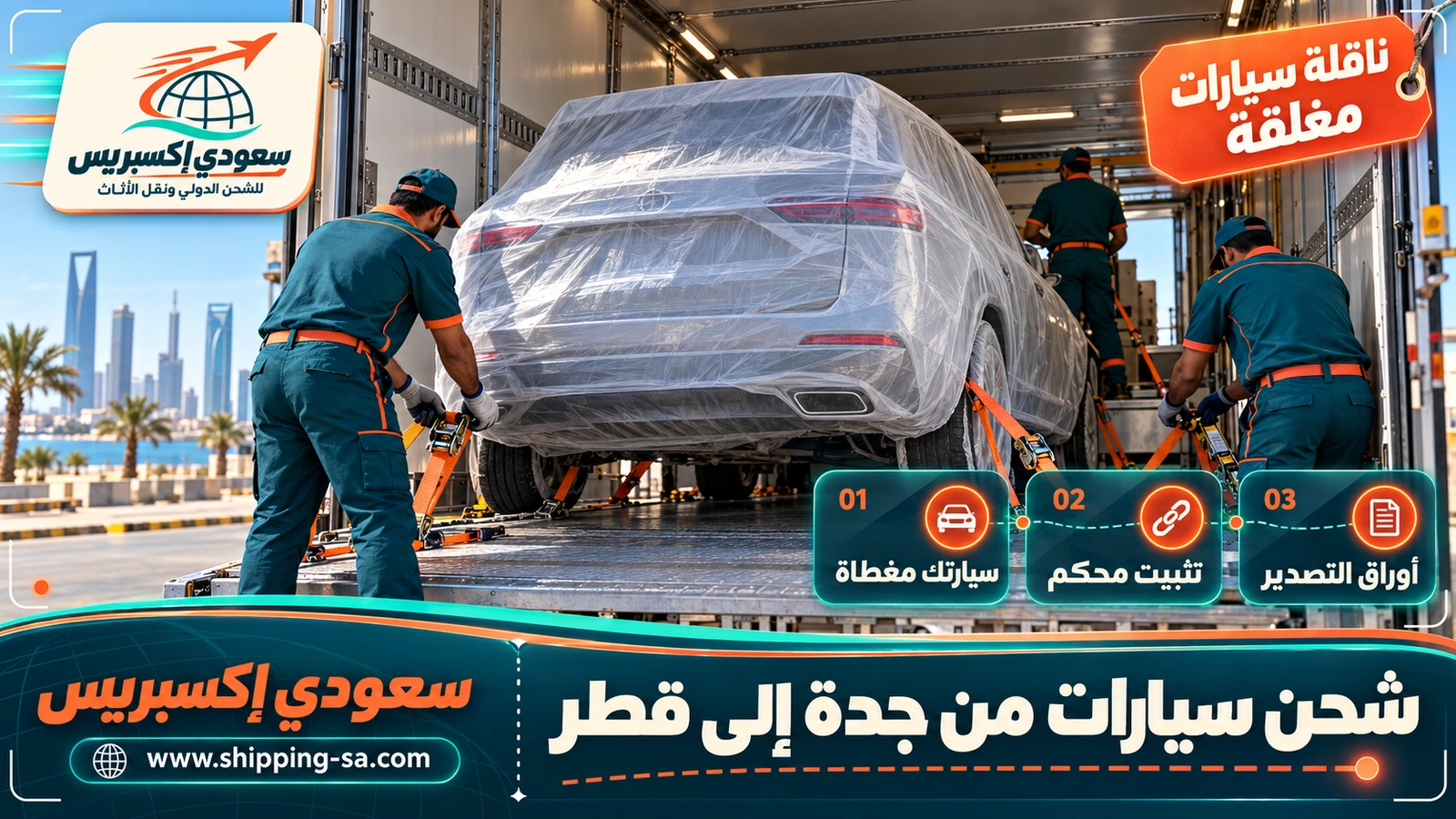 شحن سيارات من جدة إلى قطر