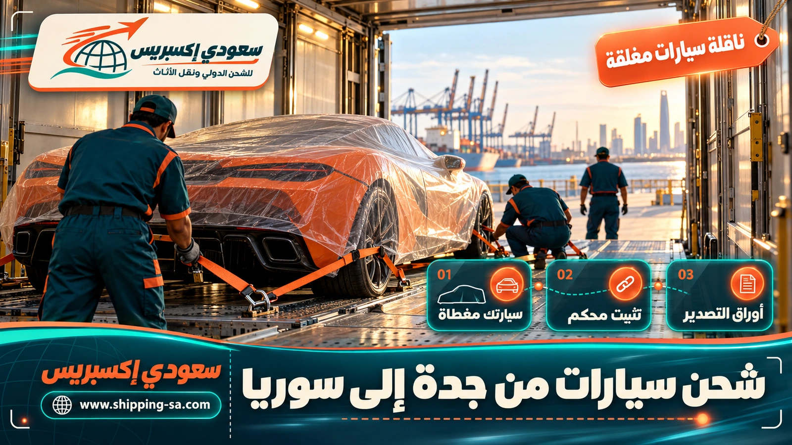 شحن سيارات من جدة إلى سوريا