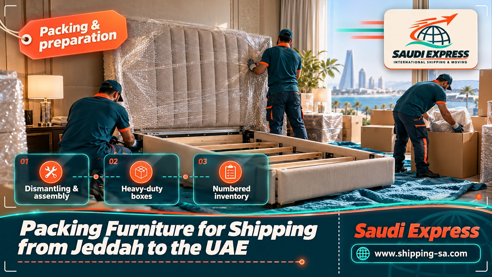 Packing Furniture for Shipping from Jeddah to the UAE