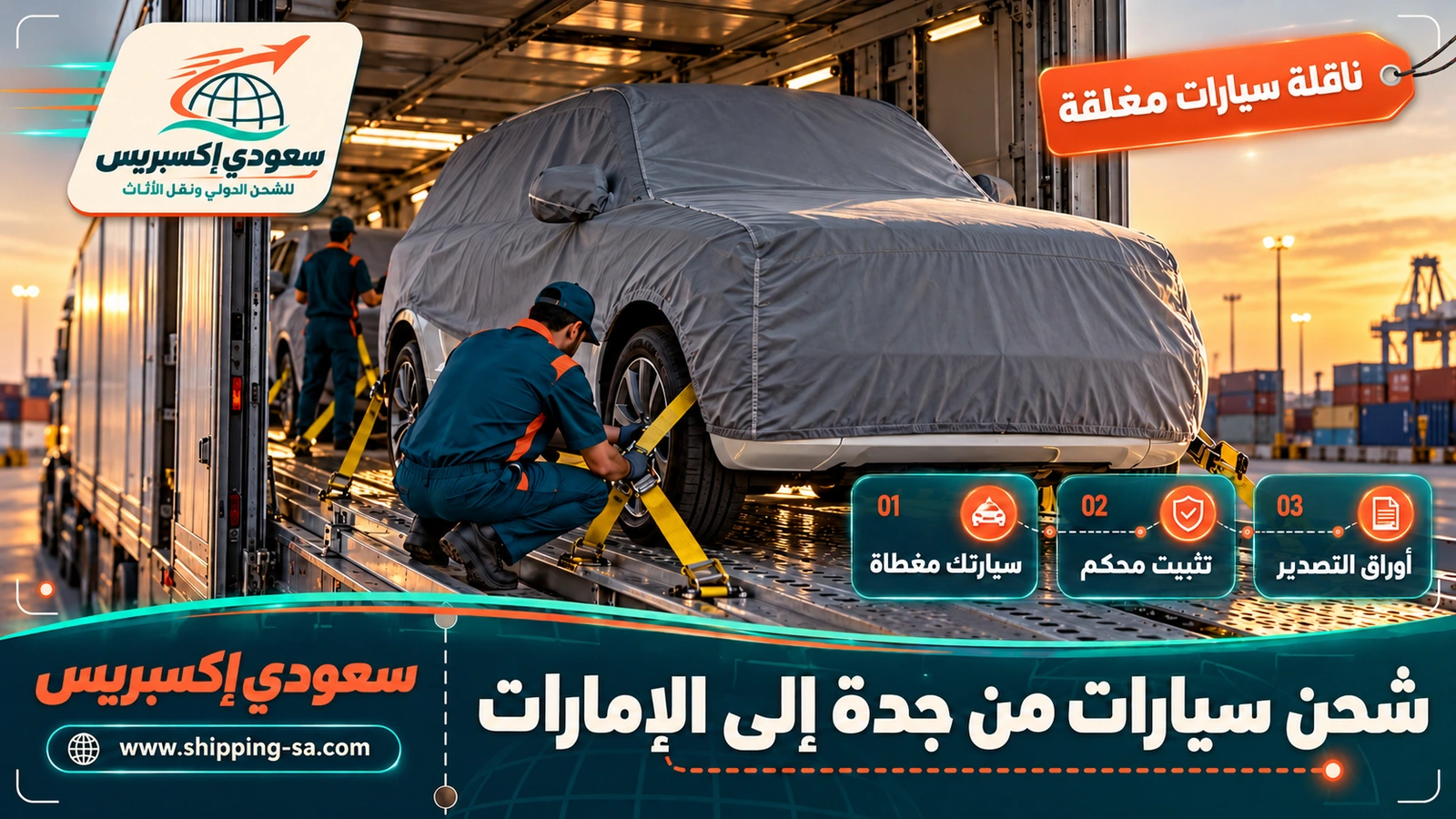 شحن سيارات من جدة إلى الإمارات