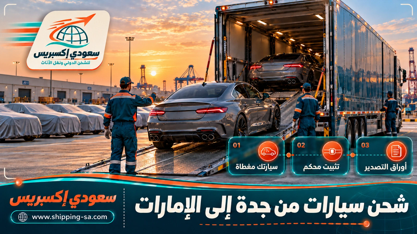 شحن سيارات من جدة إلى الإمارات
