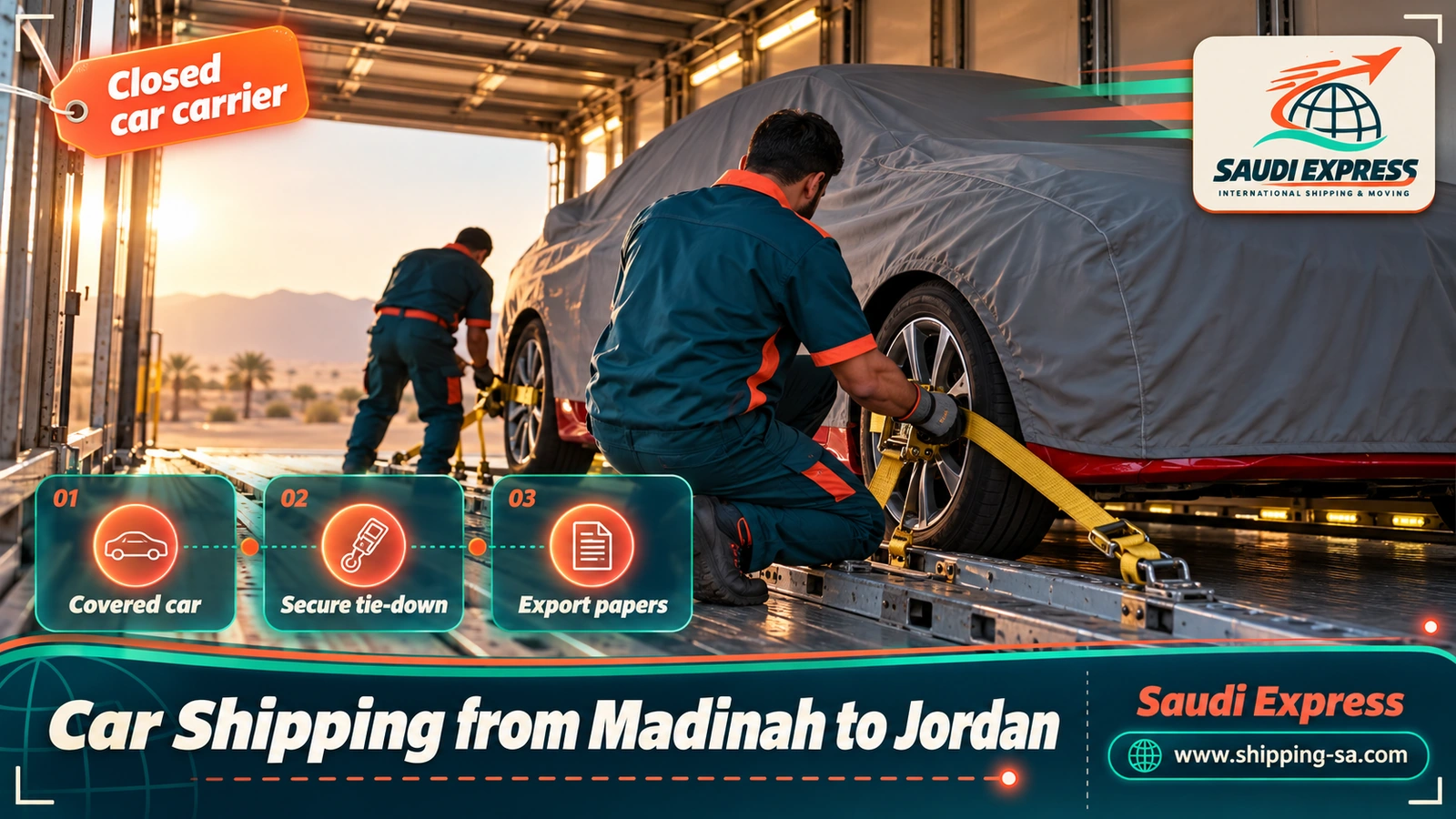 Car Shipping from Madinah to Jordan