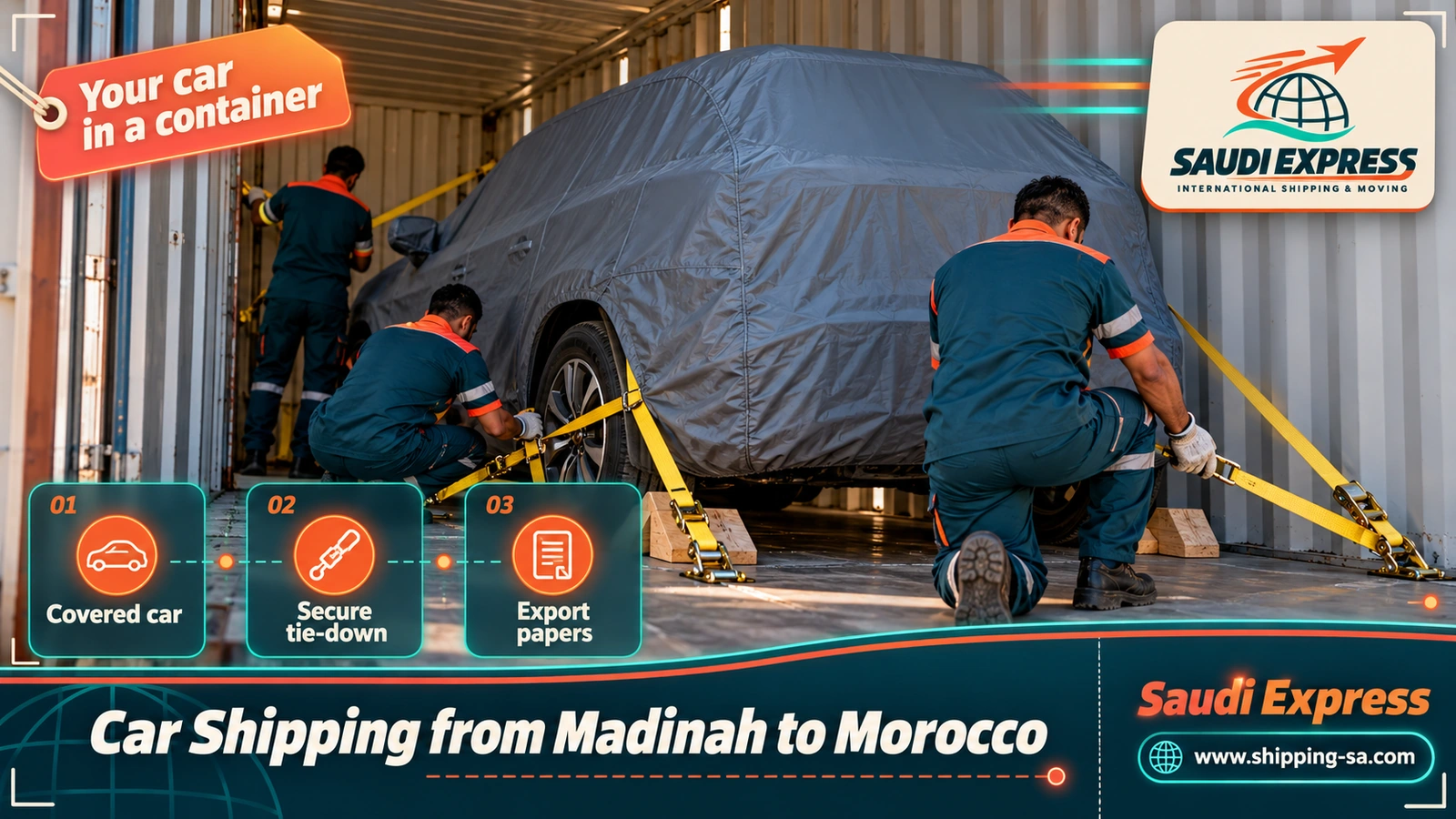 Car Shipping from Madinah to Morocco