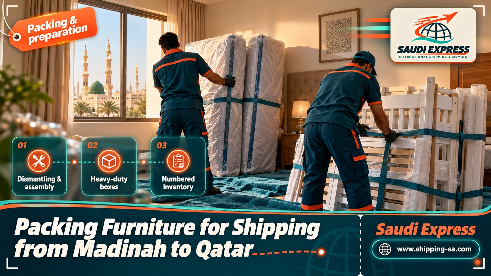 Packing Furniture for Shipping from Madinah to Qatar