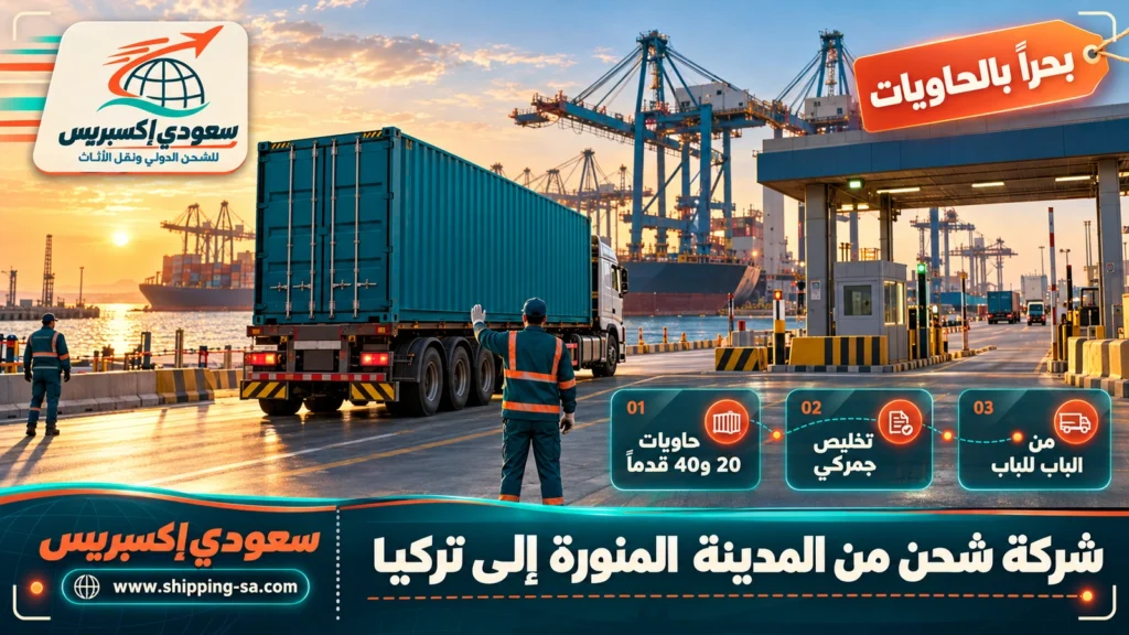 شركة شحن من المدينة المنورة إلى تركيا