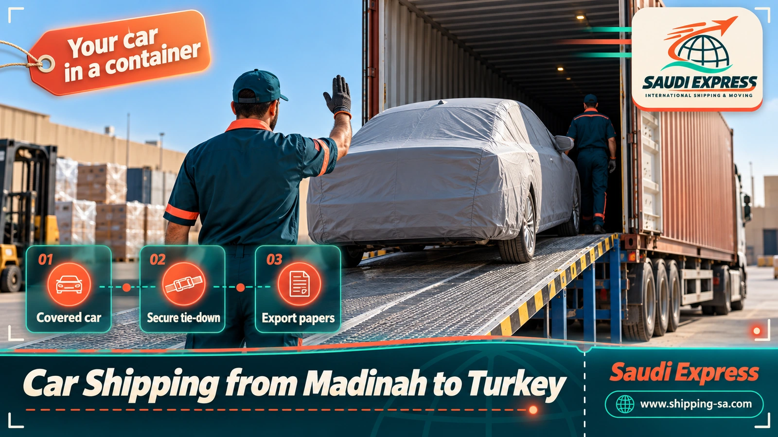 Car Shipping from Madinah to Turkey
