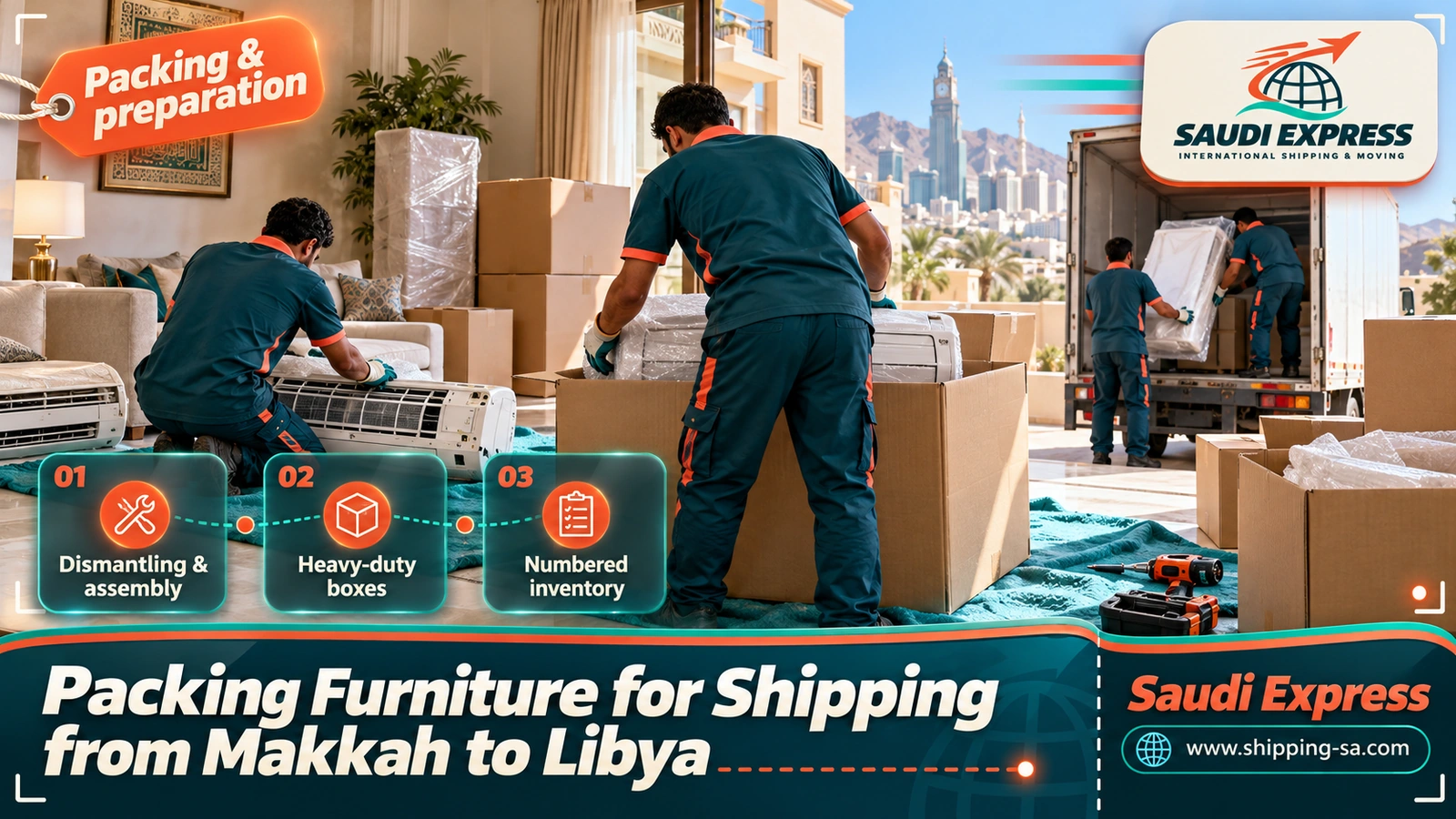 Packing Furniture for Shipping from Makkah to Libya