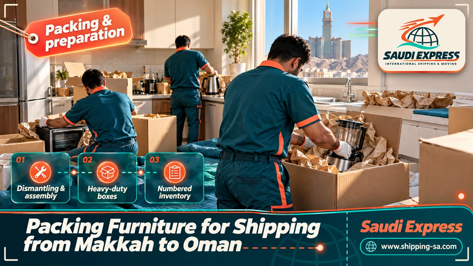 Packing Furniture for Shipping from Makkah to Oman