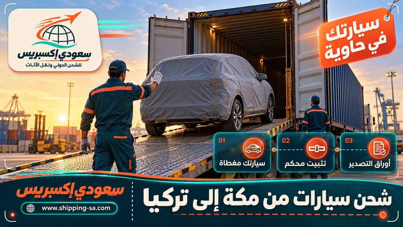 شحن سيارات من مكة إلى تركيا