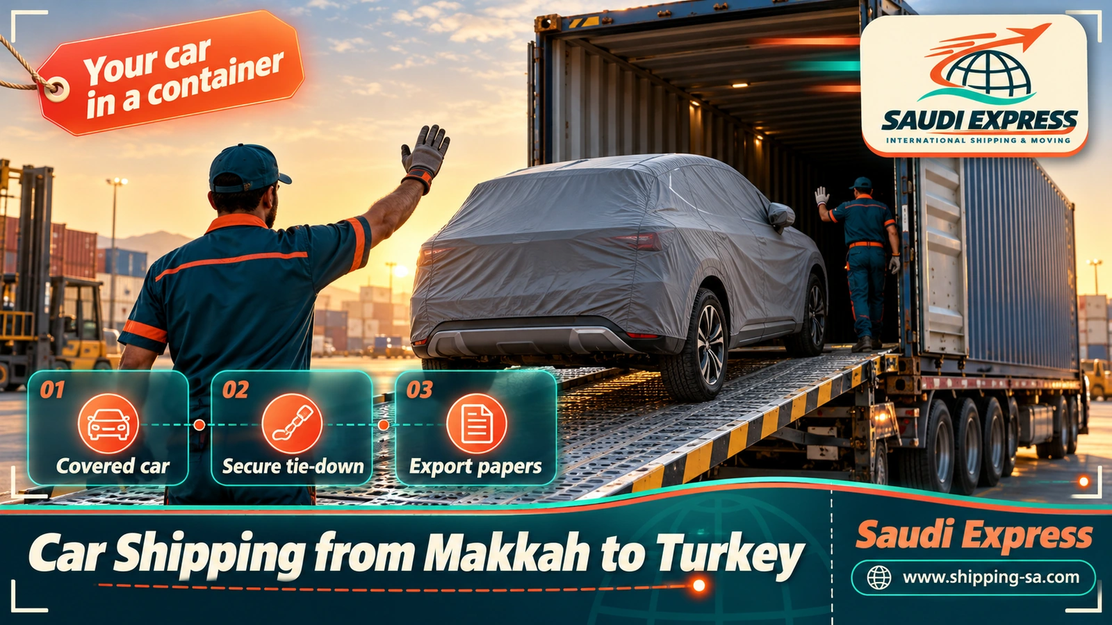 Car Shipping from Makkah to Turkey
